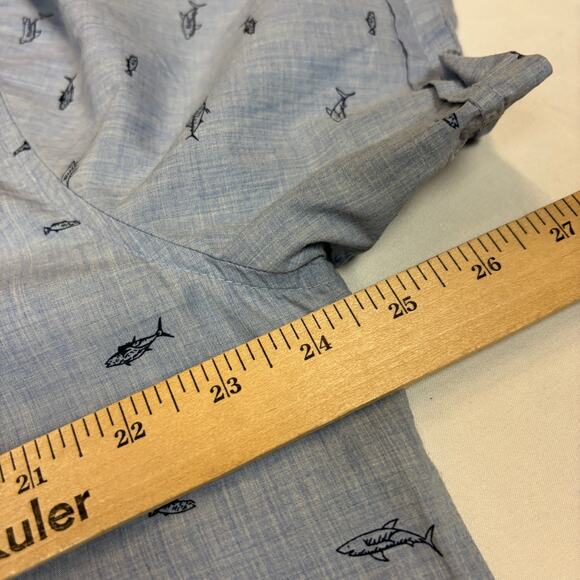 Barbour Summer Print Short Sleeve Button Up Shirt Men's Large - Picture 6 of 10